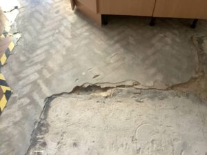 Divots in floor.